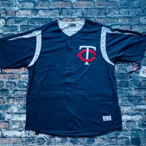 NEW Men's Navy Blue Minnesota Twins Spring Baseball Jersey Size 2XL